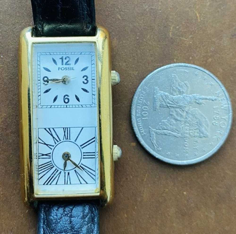 Fossil 1995 FOSSIL TWO DIAL ART DECO FOSSIL WATCH… - image 7