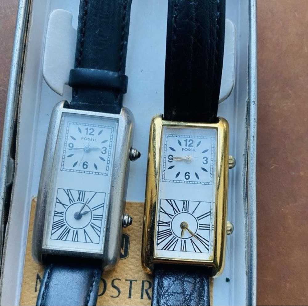 Fossil 1995 FOSSIL TWO DIAL ART DECO FOSSIL WATCH… - image 8