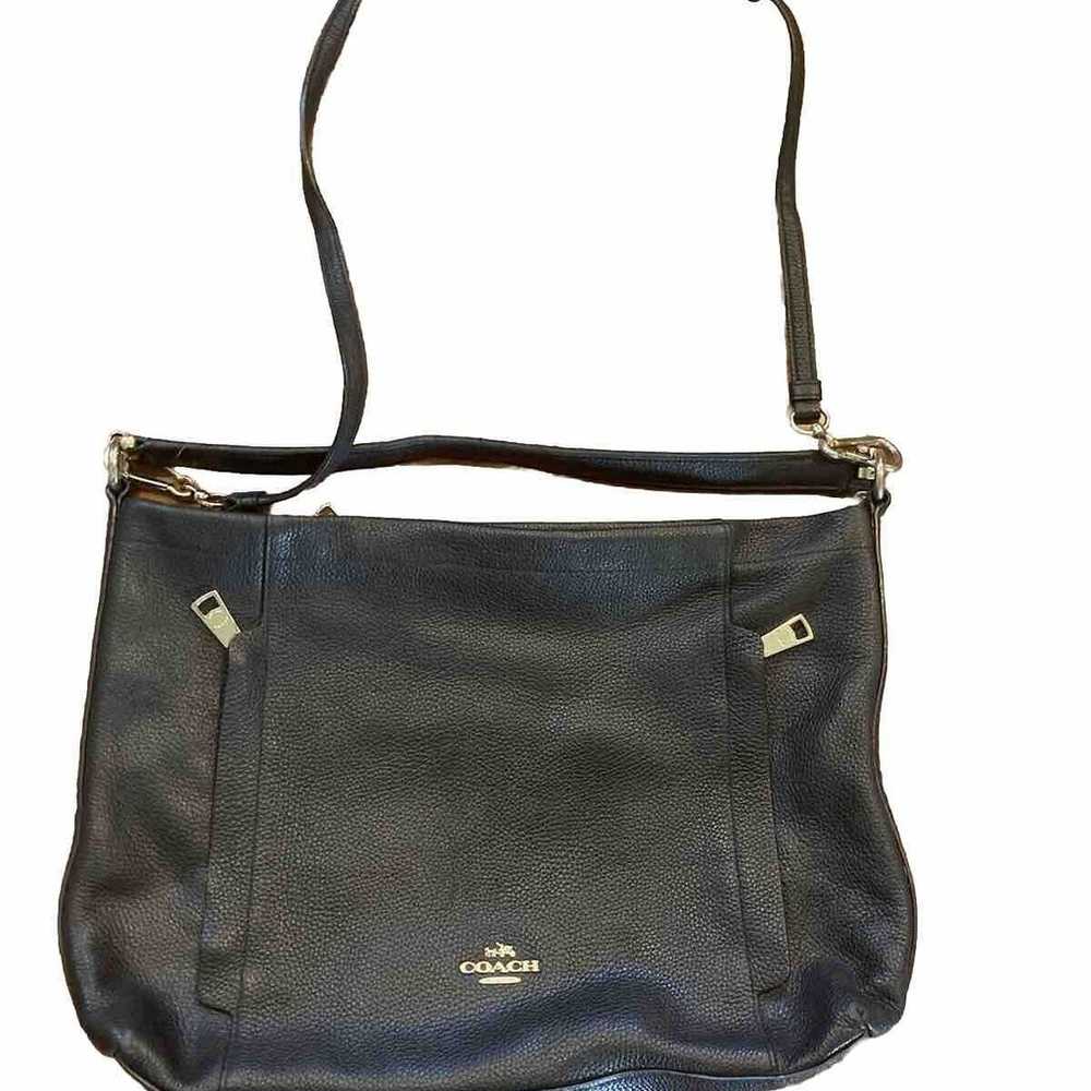 COACH Satchel/Should er Bag Handbag Pebble Black … - image 11