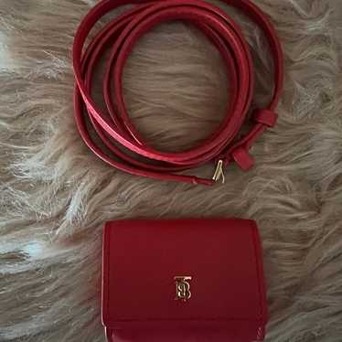 Authentic Burberry Red Leather Airpod Pro Holder … - image 1