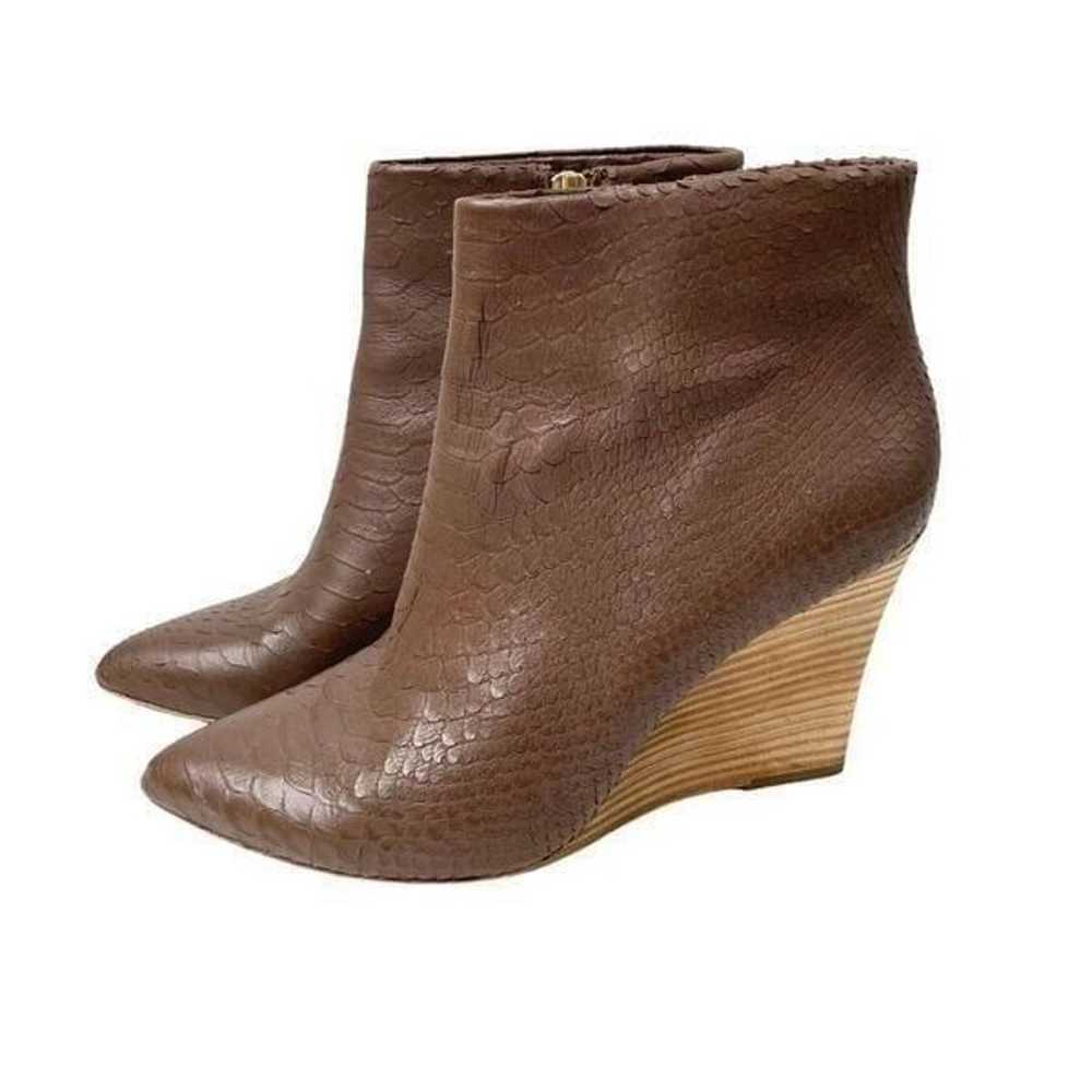 Joie Jalena Embossed Pointy Wedge Leather Boots S… - image 2