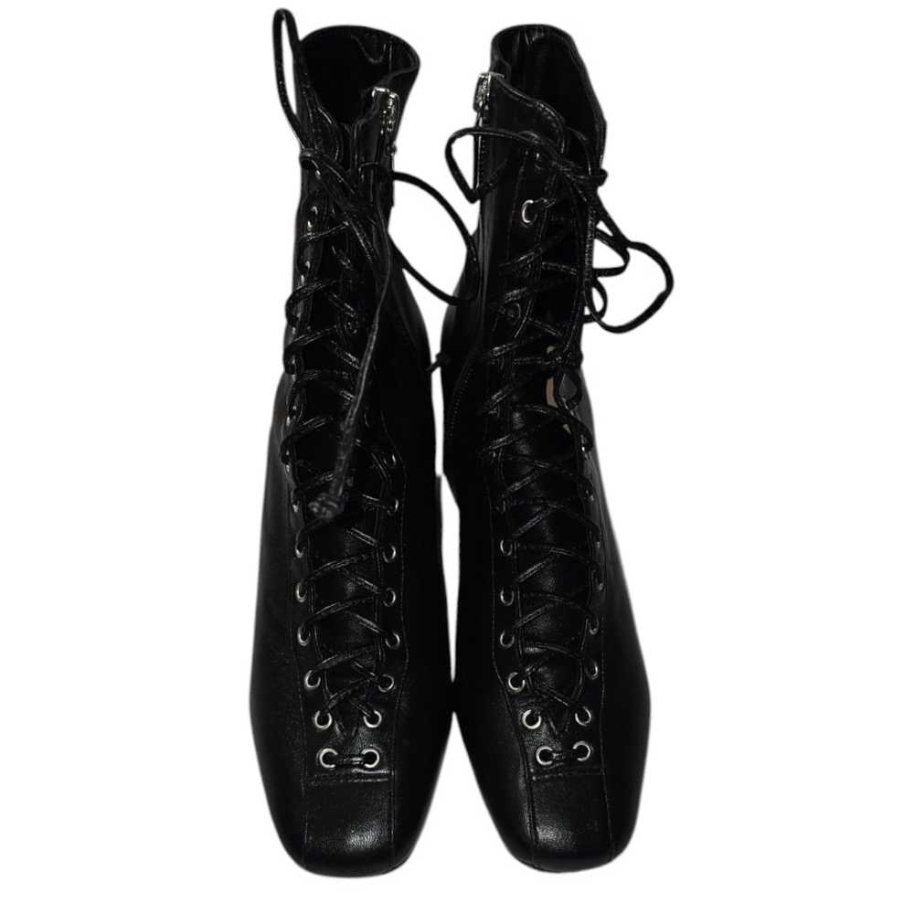 Women's Schutz Lace Up Leather Boots, Size 8.5 Bl… - image 4