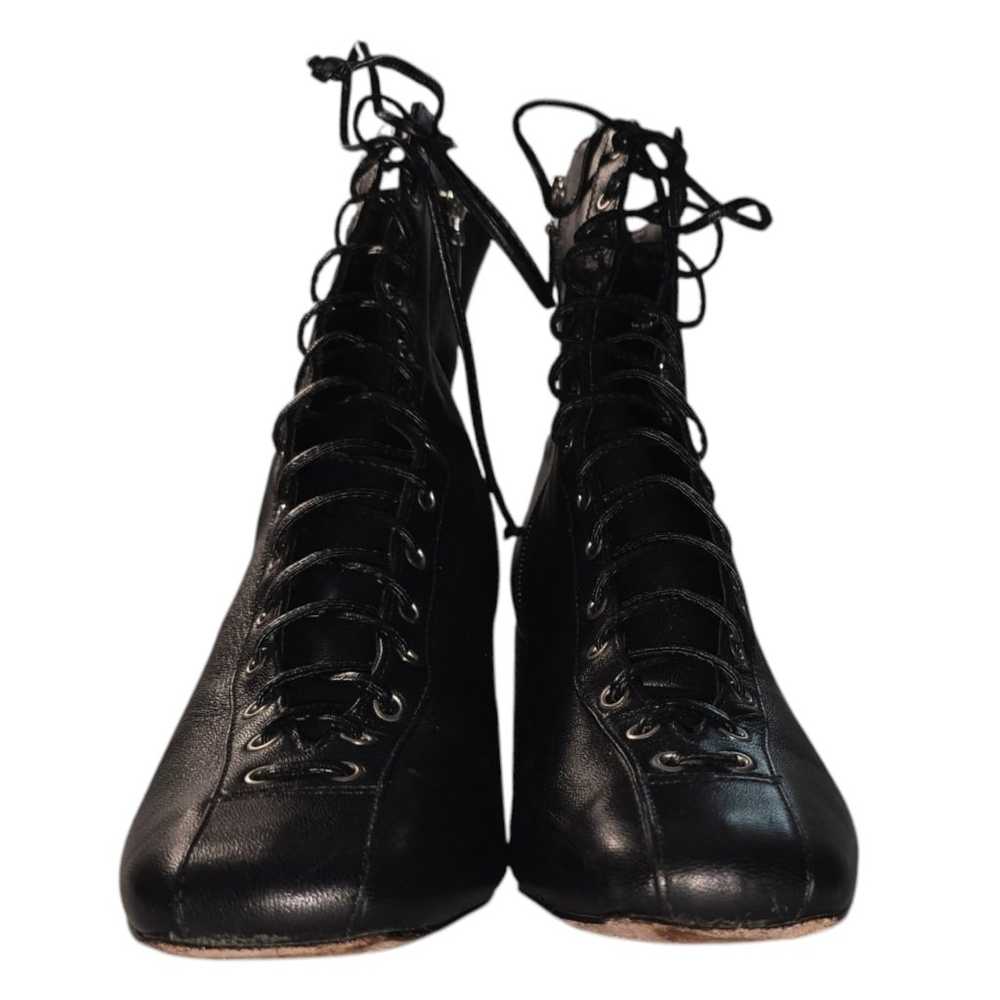 Women's Schutz Lace Up Leather Boots, Size 8.5 Bl… - image 5