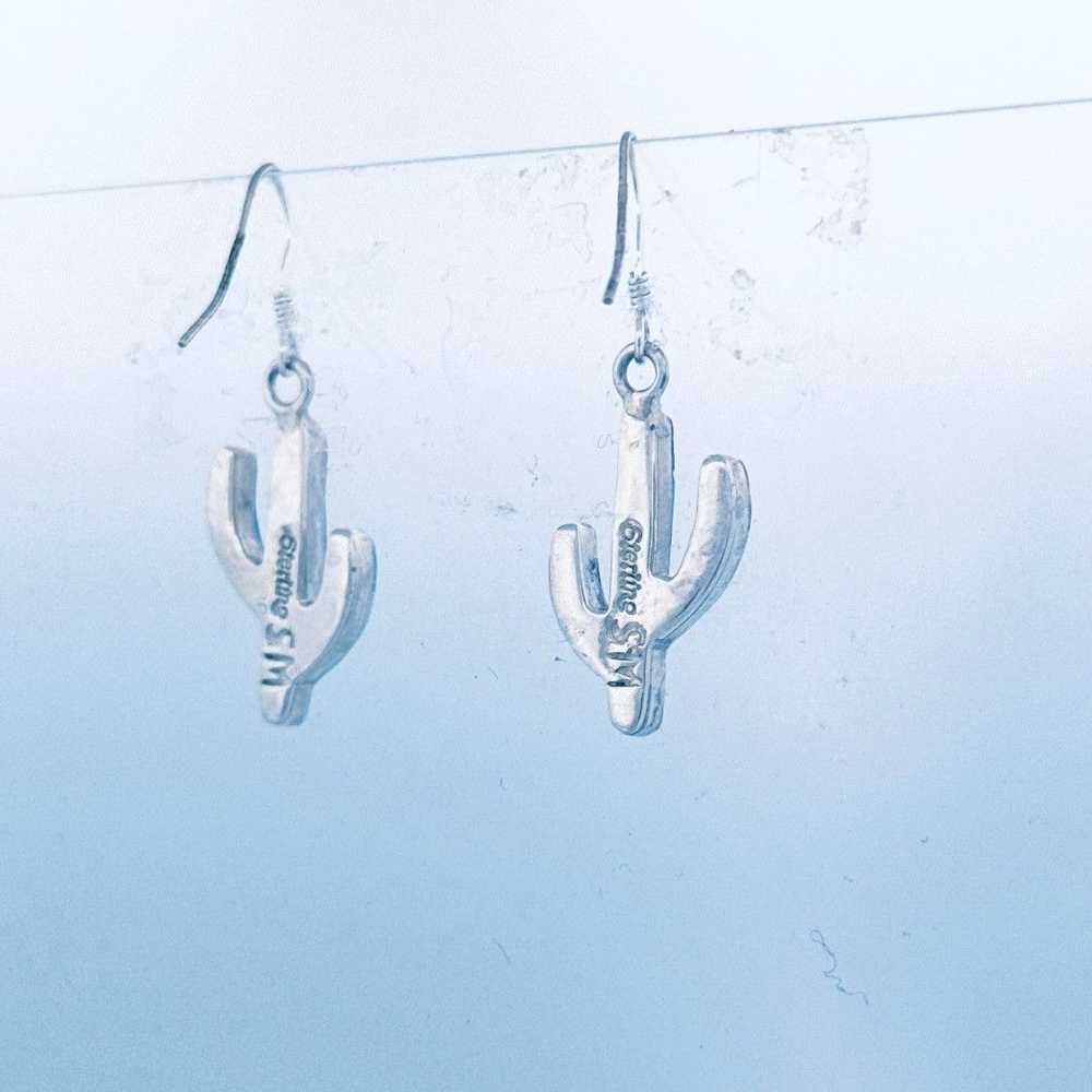 Designer Estate Sterling Silver 925 Cactus Dangle… - image 3