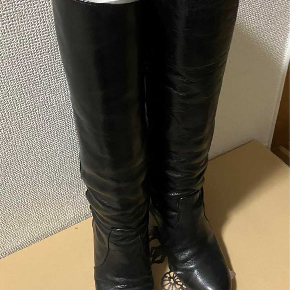 Tomorrowland Black Leather Long Boots with Buckle - image 1