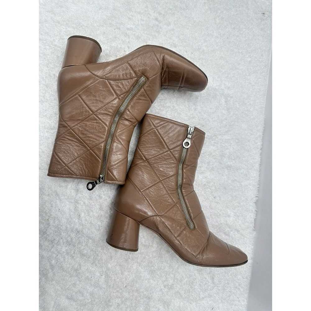 Womens Marc Jacobs Tan Beige Quilted Leather Boot… - image 3