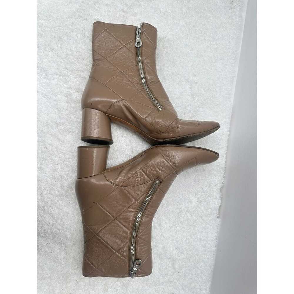 Womens Marc Jacobs Tan Beige Quilted Leather Boot… - image 4