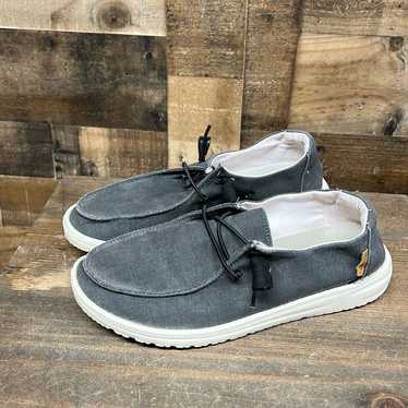 Hey Dude Wendy Chambray Off Black Slip On Loafers… - image 1