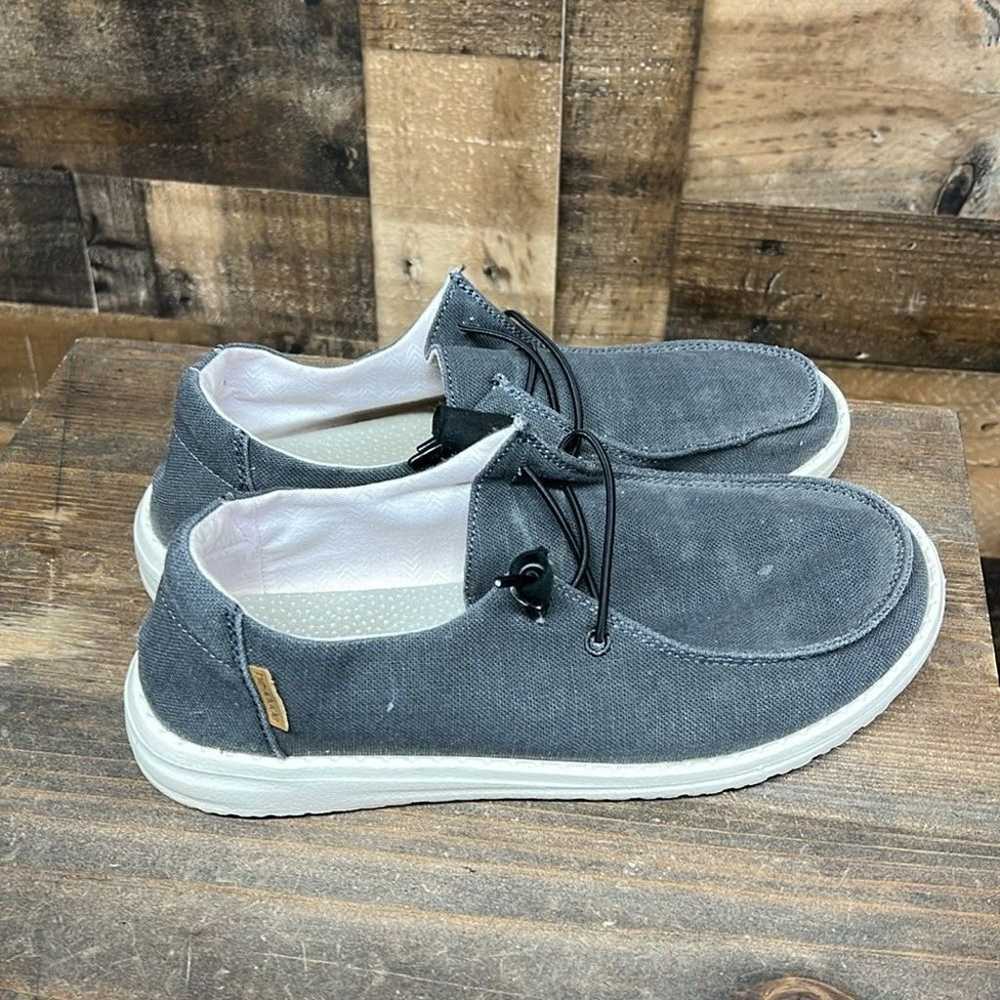 Hey Dude Wendy Chambray Off Black Slip On Loafers… - image 3