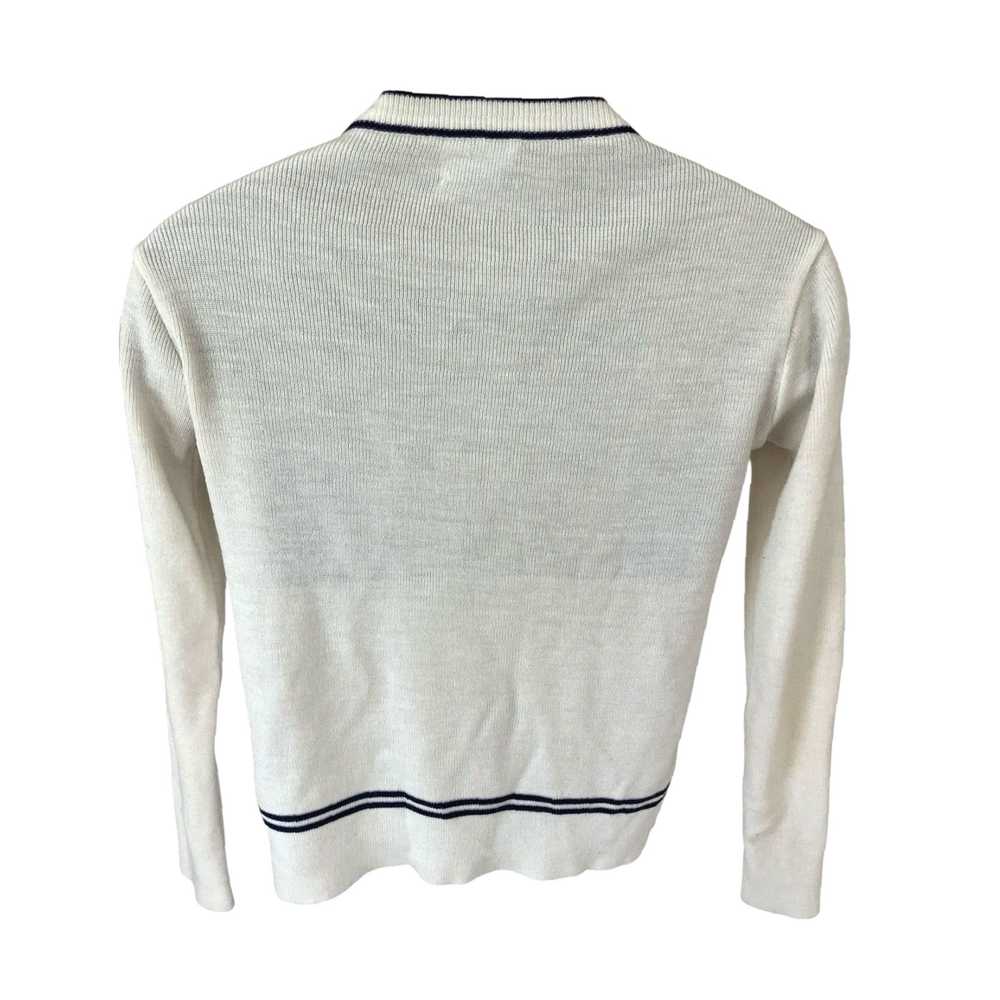 Vintage Women's Ivory Black Medium Sweater Featur… - image 2