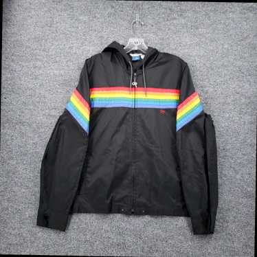 Ocean Pacific Classic Black Rainbow Windbreaker H… - image 1