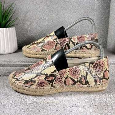 J. Crew Snakeskin Espadrilles Slip On Shoes Size … - image 1