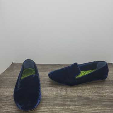 Birdies Starling Venitian Blue Velvet Flats Size … - image 1