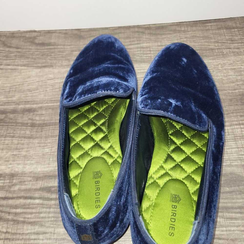 Birdies Starling Venitian Blue Velvet Flats Size … - image 6