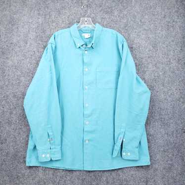 Vintage Luxurious Silk Linen Blend Mens XL Blue L… - image 1