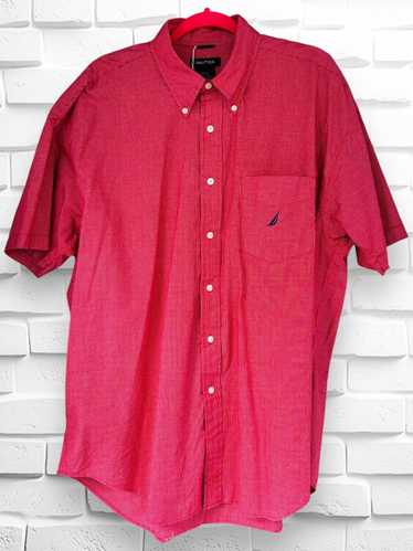 Nautica Nautica Mens XXL Short Sleeve Red & White… - image 1