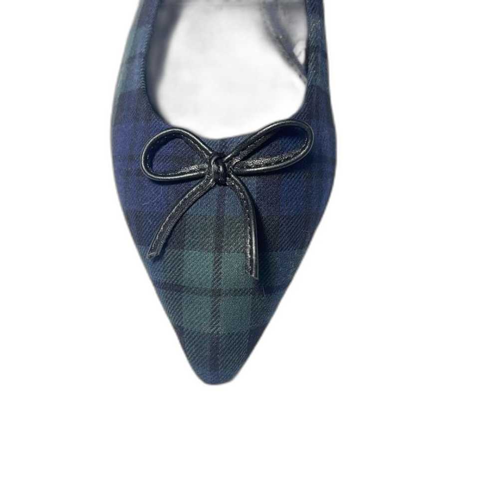 J Crew black watch plaid pointed toe ballet flats… - image 2