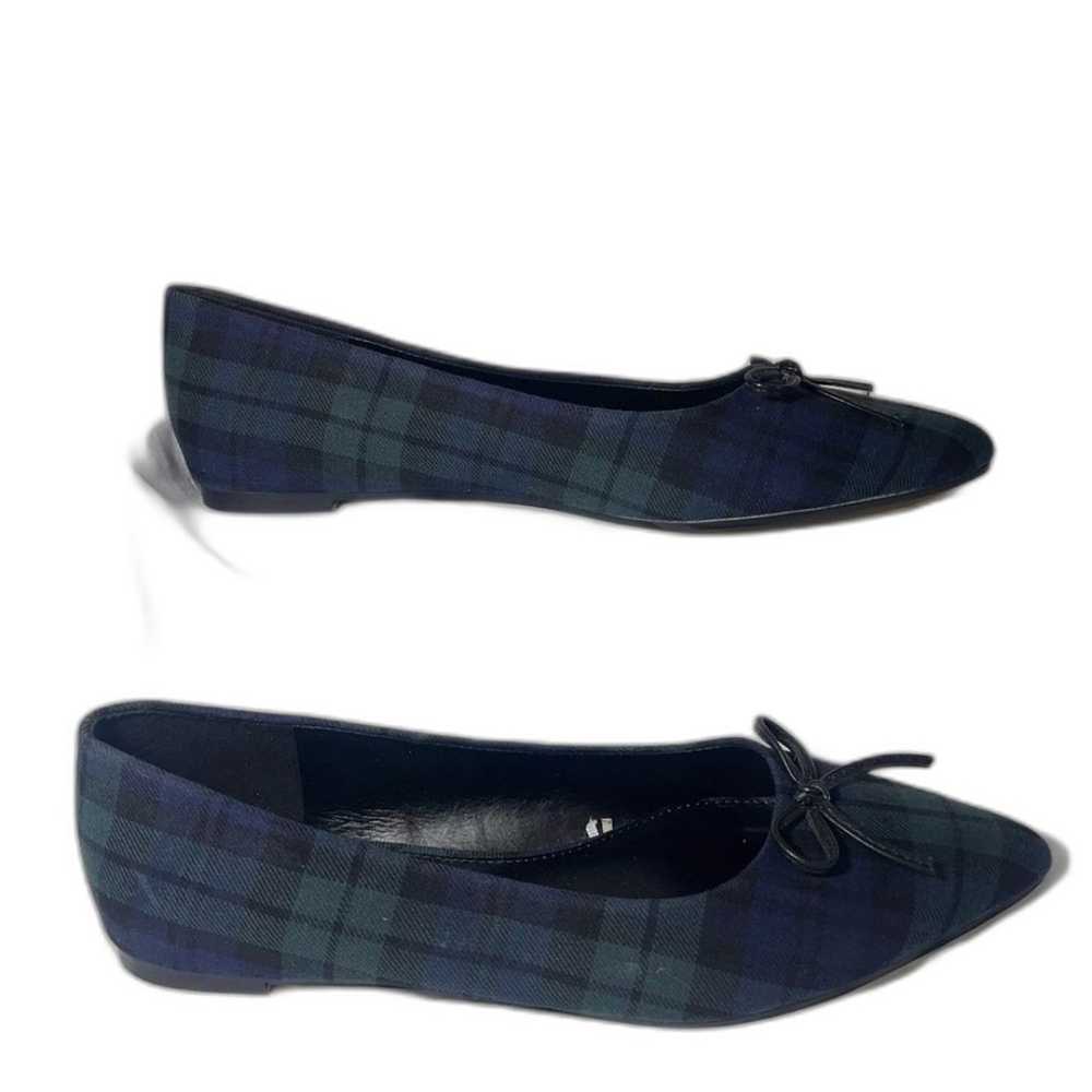 J Crew black watch plaid pointed toe ballet flats… - image 7