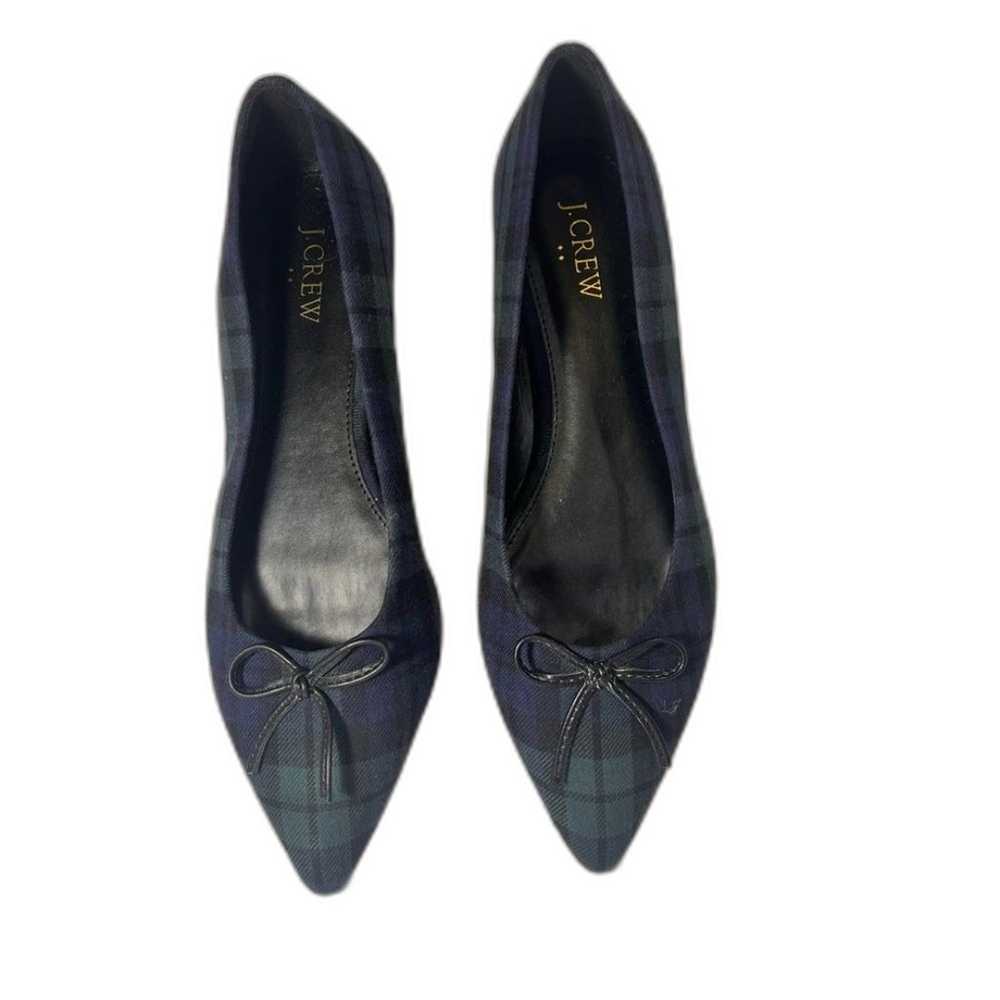 J Crew black watch plaid pointed toe ballet flats… - image 8