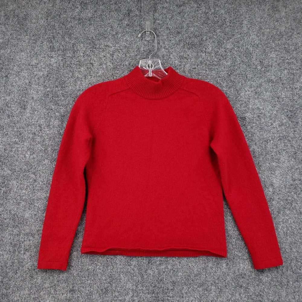 Vintage Soft Luxury Red Cashmere Mock Neck Long S… - image 1