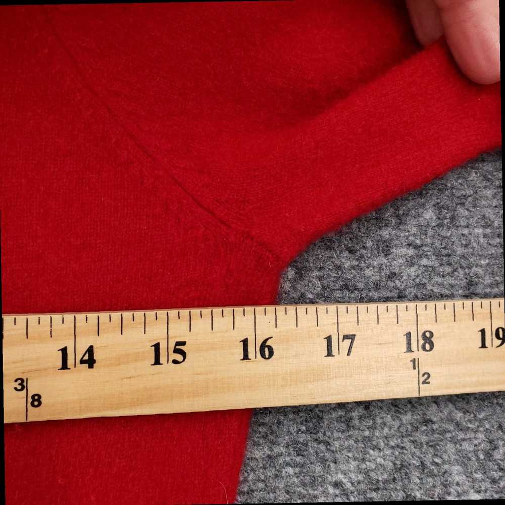 Vintage Soft Luxury Red Cashmere Mock Neck Long S… - image 4