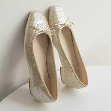 Square ballet shoes, gold. - image 1