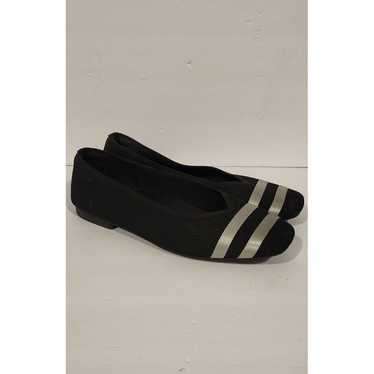 Vivaia Black Square Toes Knit Flats Size 10 1/2 - image 1