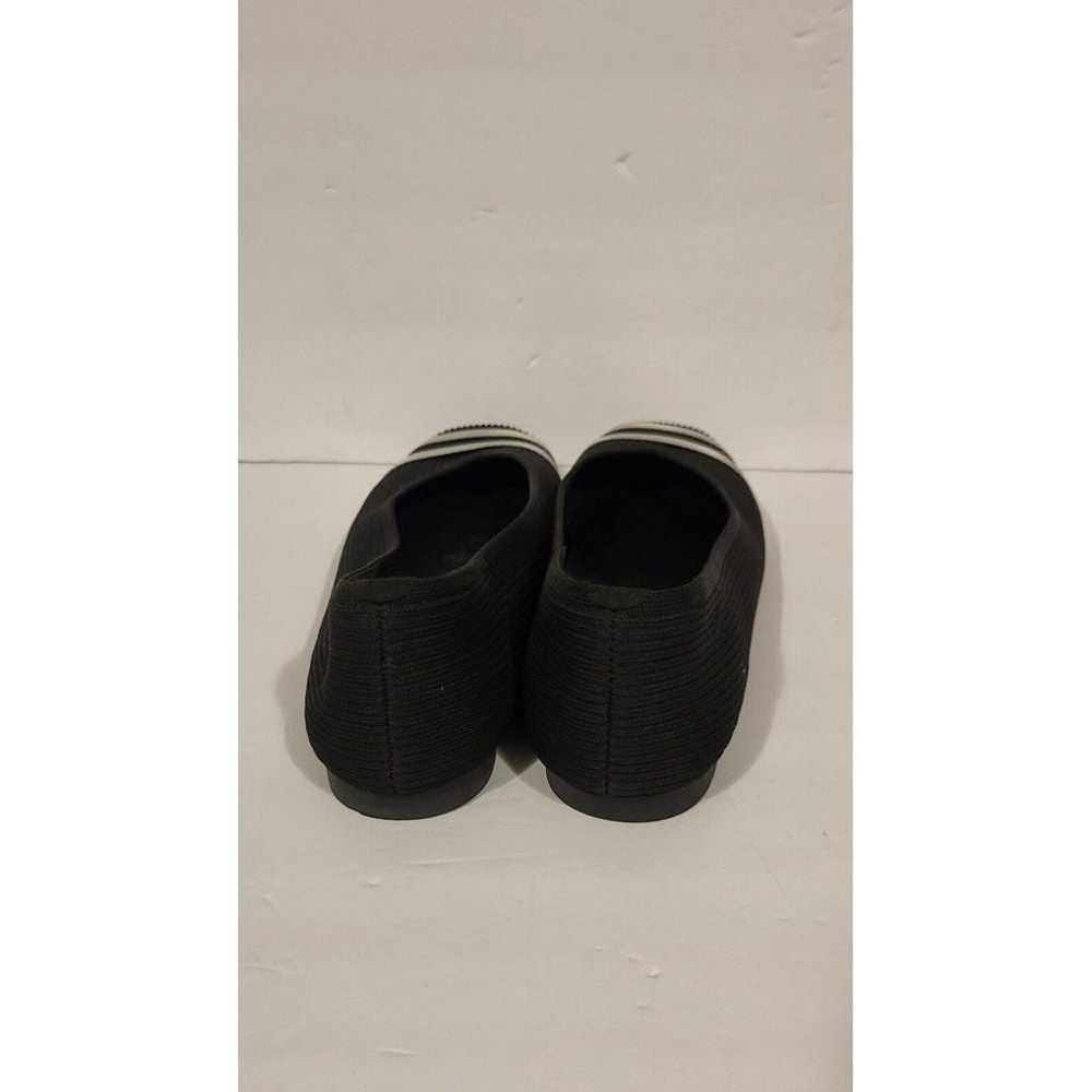 Vivaia Black Square Toes Knit Flats Size 10 1/2 - image 4