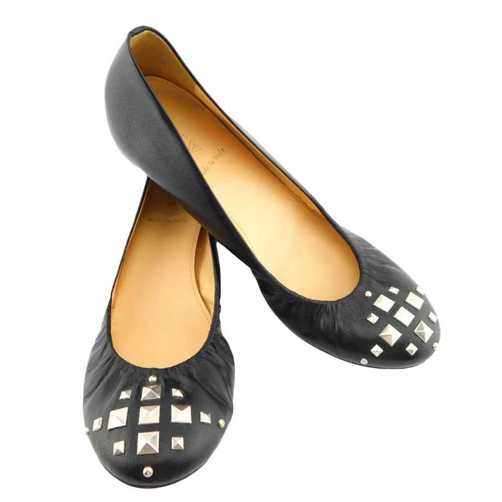 J.Crew Leather Studded Ballet Flats 10 Cece Black… - image 1