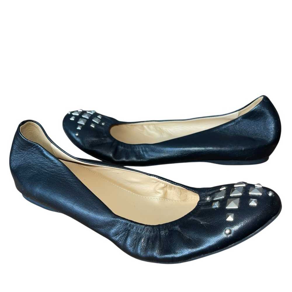 J.Crew Leather Studded Ballet Flats 10 Cece Black… - image 2