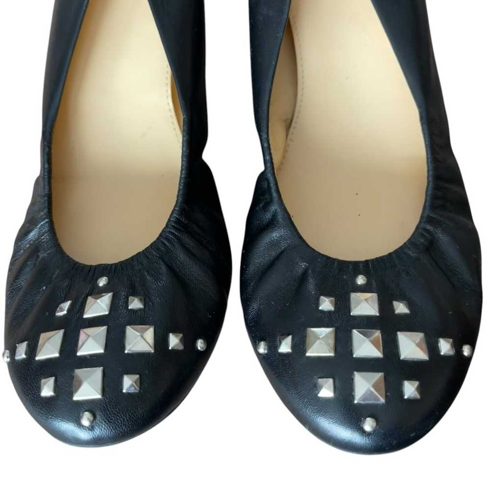 J.Crew Leather Studded Ballet Flats 10 Cece Black… - image 5