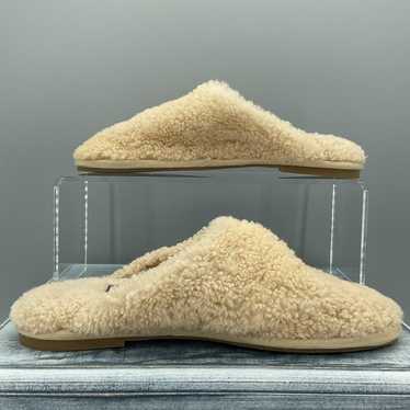 NEW Eileen Fisher Women’s Blog Shearling Mules Tan