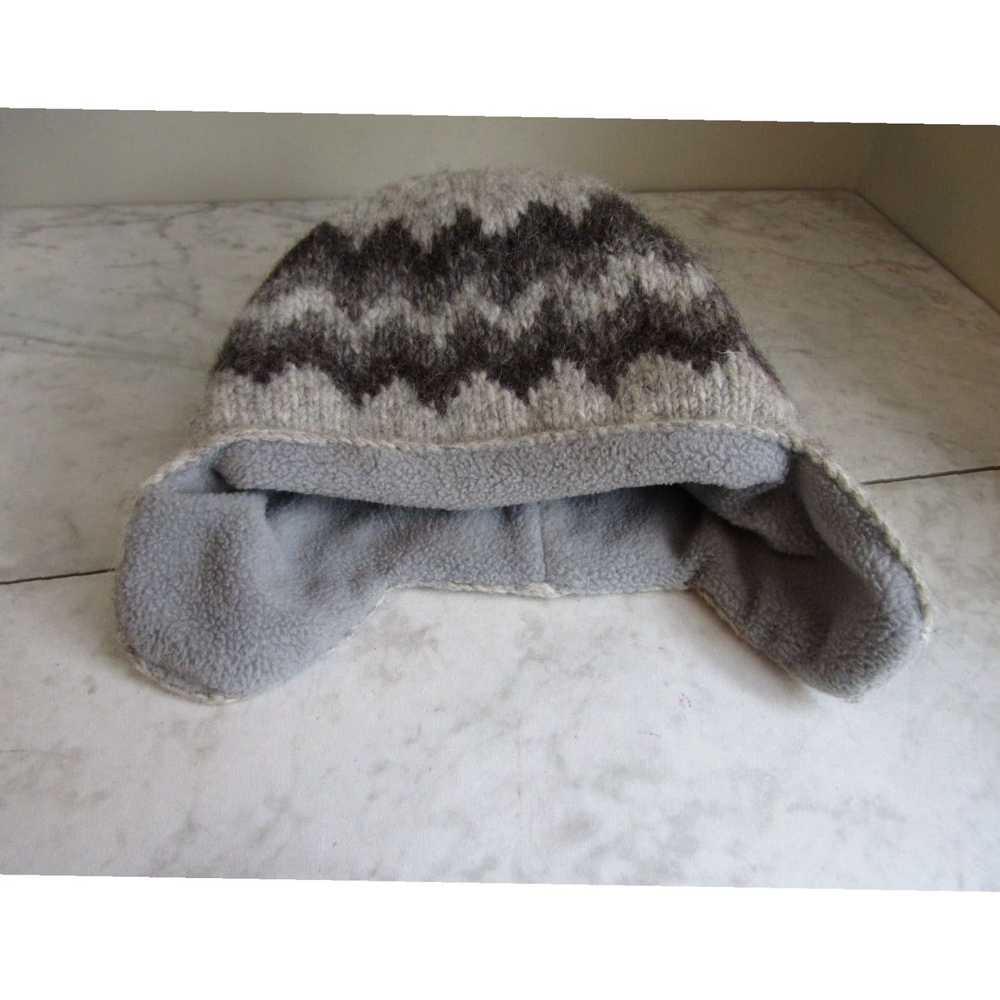 Vintage Gray Chevron Patterned Unisex OS Beanie H… - image 1