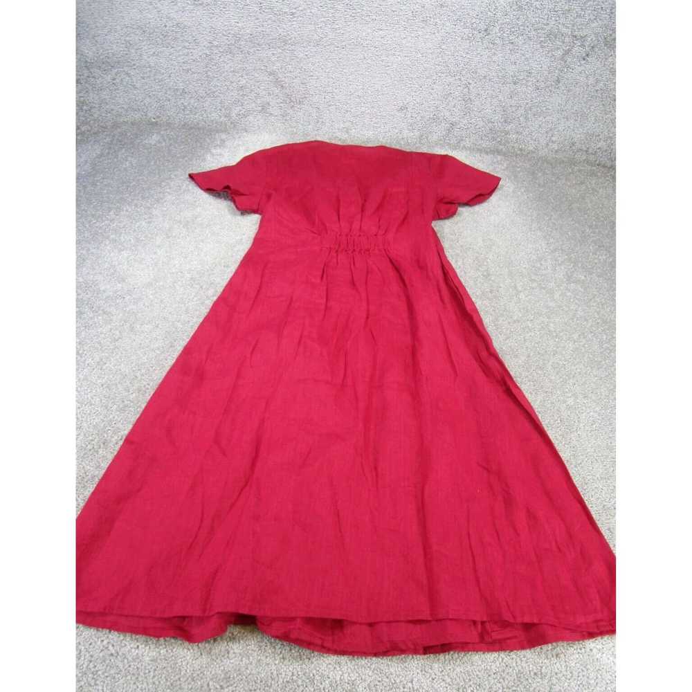 Vintage Red Linen Small Womens Shift Dress in Tim… - image 3