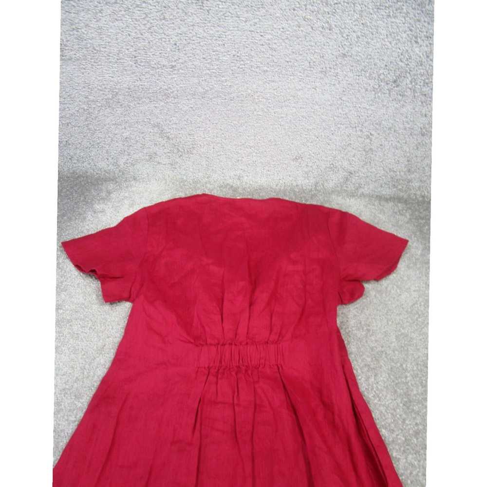 Vintage Red Linen Small Womens Shift Dress in Tim… - image 4