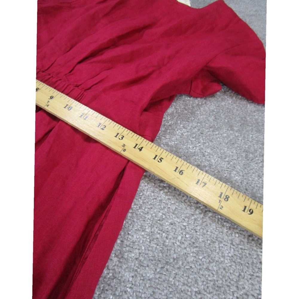 Vintage Red Linen Small Womens Shift Dress in Tim… - image 6