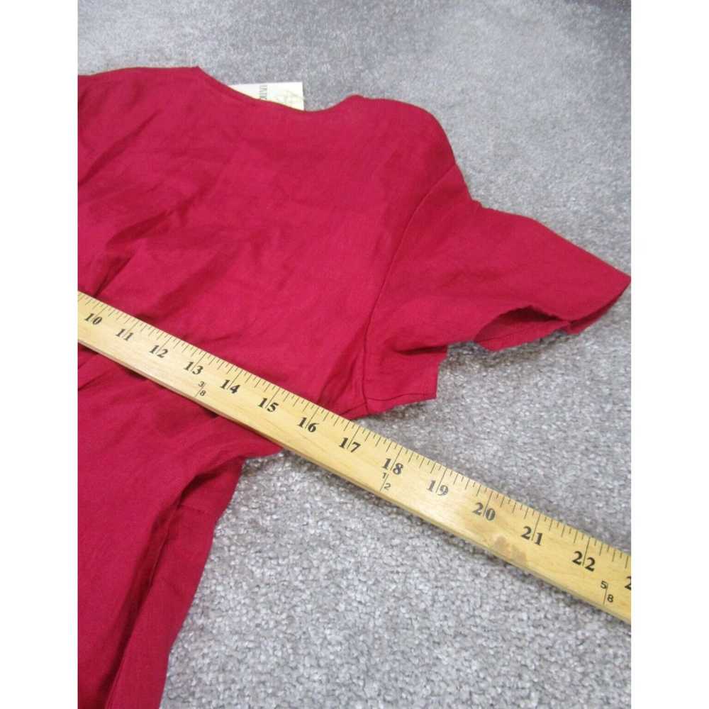 Vintage Red Linen Small Womens Shift Dress in Tim… - image 7