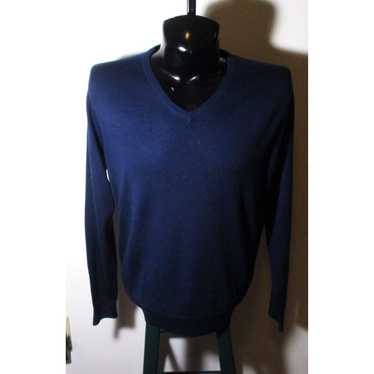 J.Crew Luxurious Blue Merino Wool V Neck Sweater … - image 1