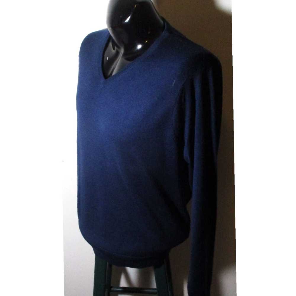 J.Crew Luxurious Blue Merino Wool V Neck Sweater … - image 4