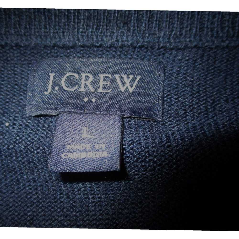 J.Crew Luxurious Blue Merino Wool V Neck Sweater … - image 6