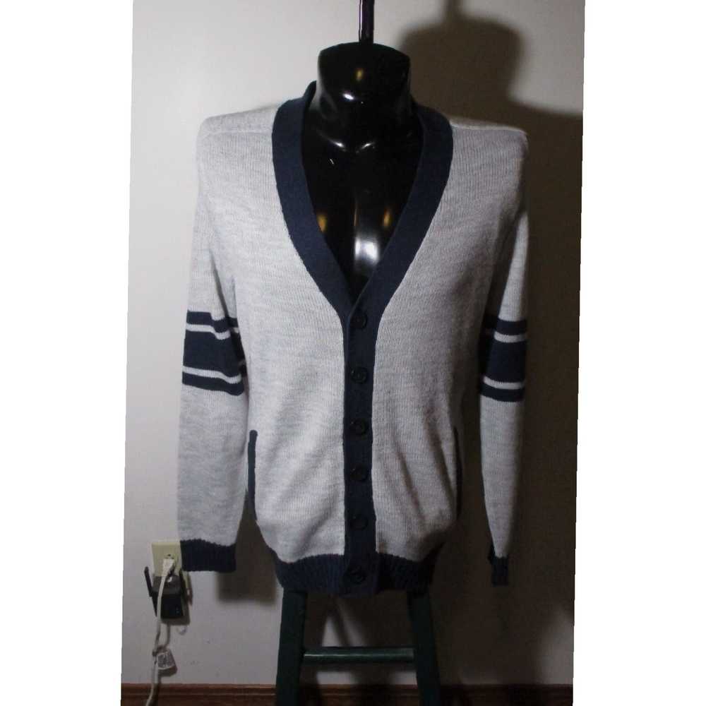 Blend Gray Blue Wool Blend Cardigan Sweater for M… - image 1