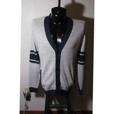 Blend Gray Blue Wool Blend Cardigan Sweater for M… - image 1