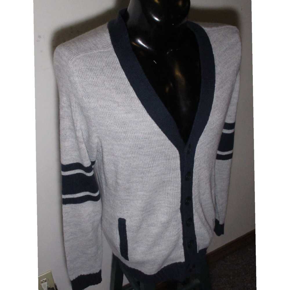 Blend Gray Blue Wool Blend Cardigan Sweater for M… - image 3