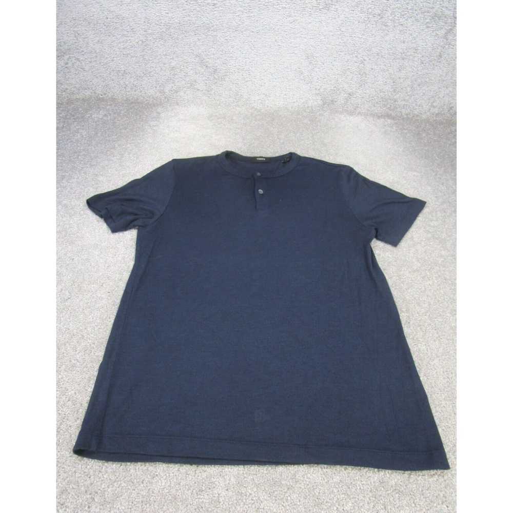 Theory Gaskell Henley Mens Blue Medium Tee Shirt … - image 1