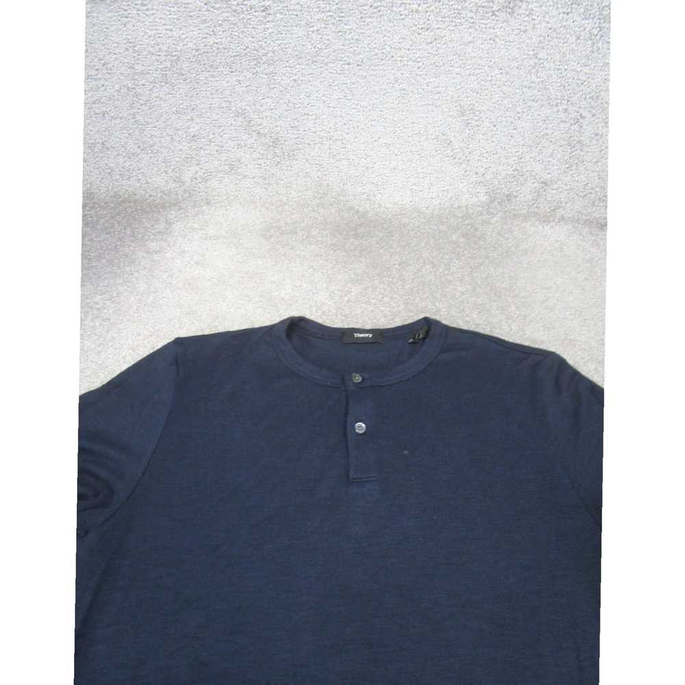 Theory Gaskell Henley Mens Blue Medium Tee Shirt … - image 2