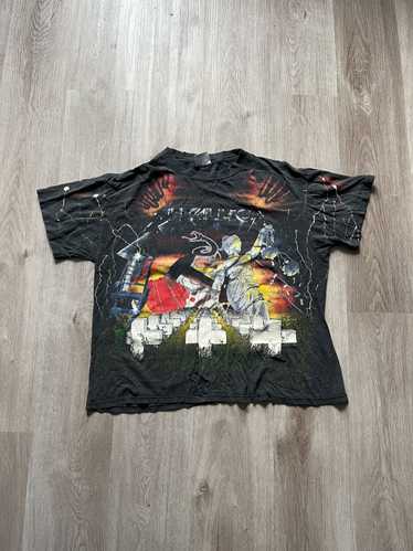 Vintage outlet skull fire all over print 90’s Metallica AC/DC rare