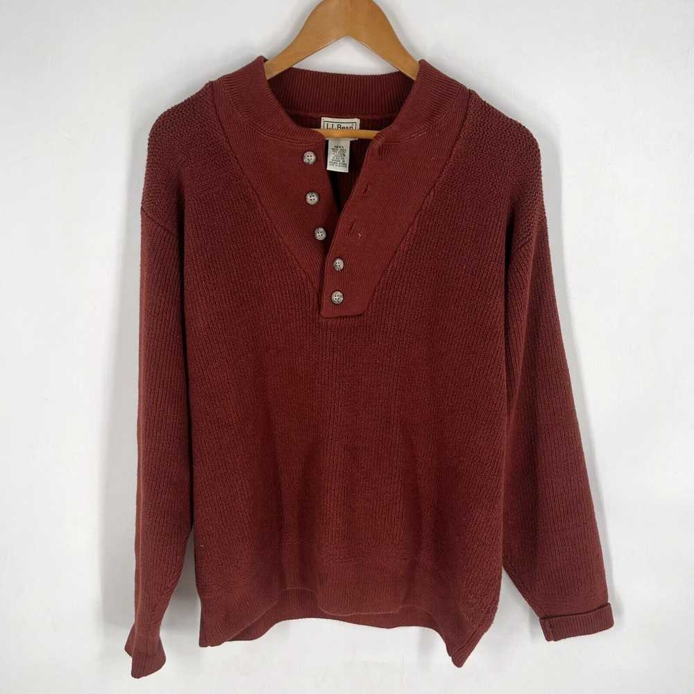 Henleys LL Bean Mens Maroon 5 Button Henley Long … - image 1