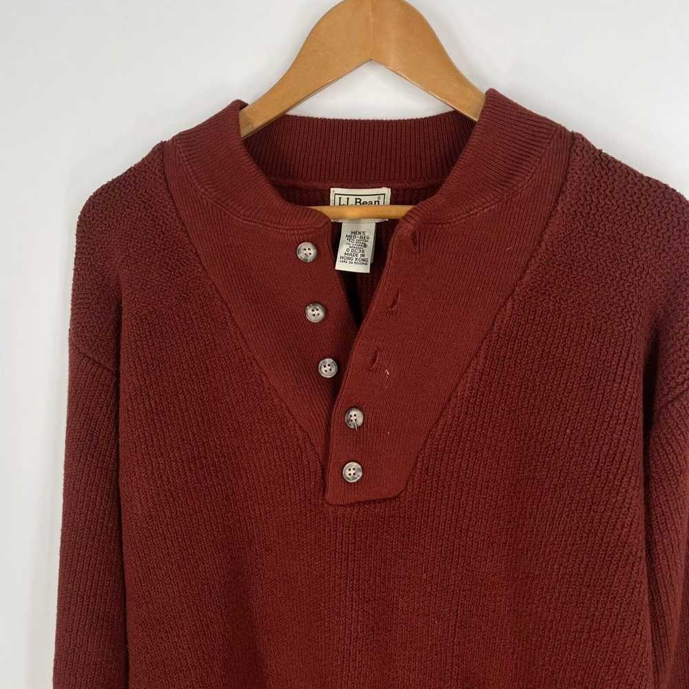 Henleys LL Bean Mens Maroon 5 Button Henley Long … - image 2