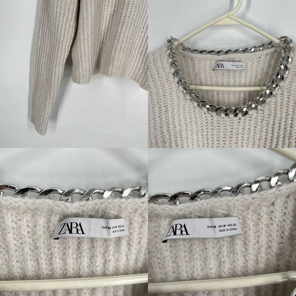 Zara Zara Womens Cream Chain Cropped Long Sleeve … - image 4