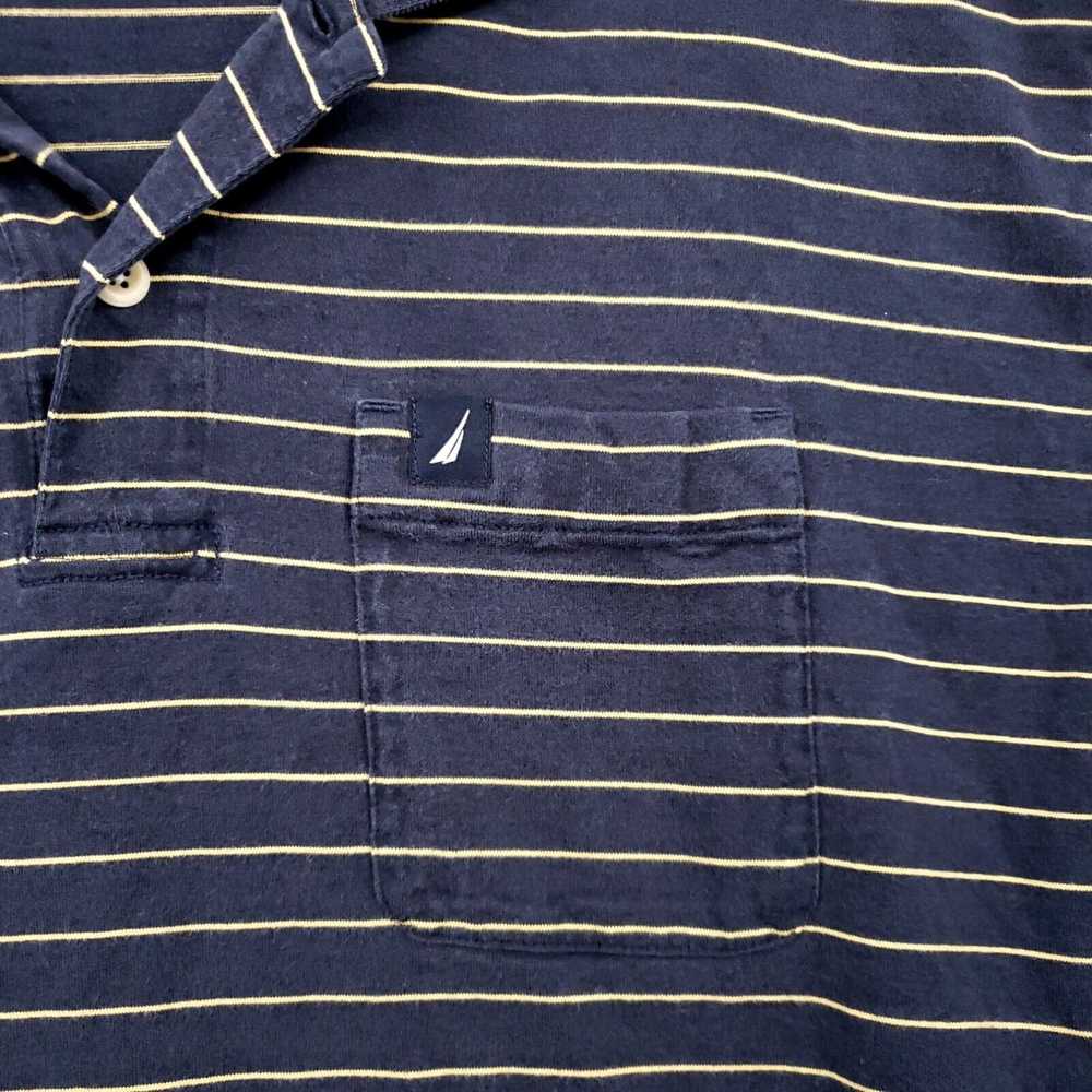 Nautica Nautica Polo Shirt Mens XL Blue Striped G… - image 3